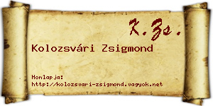 Kolozsvári Zsigmond névjegykártya